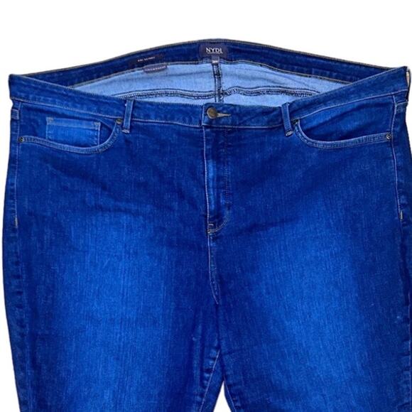 NYDJ Size 26W Ami Skinny Fit Jeans Dark Wash Lift Tuck Technology Raw Hem Ankles - Picture 3 of 11